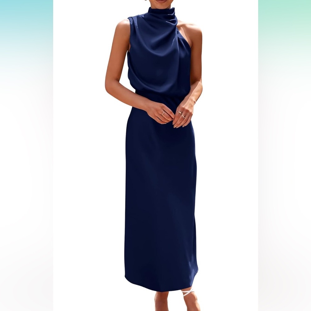 NEW WITH TAGS- Elegant Navy Blue Maxi Dress
